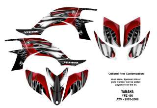 YAMAHA YFZ450 Atv Quad Graphic Decal Kit #4444Red  