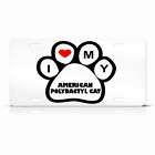 AMERICAN POLYDACTYL CAT WHITE LICENSE PLATE TAG