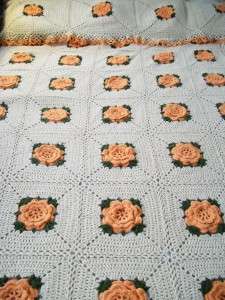   CROCHET GRANY SQUAIRS AFGHAN BLANKET QUILT, THROW LARGE HEAVY  