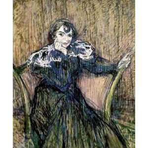  Madame Berthe Bady by Henri Toulouse  Lautrec. Size 8.25 X 