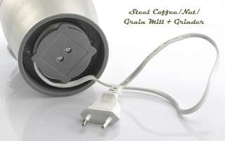 Portable Stainless Steel Coffee/Nut/Grain Mill and Grinder  