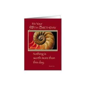  98th Birthday Red Seashell Card Toys & Games