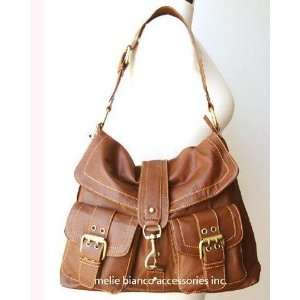  Melie Bianco Legacy Double Pocket BAG W/clasp Brown 
