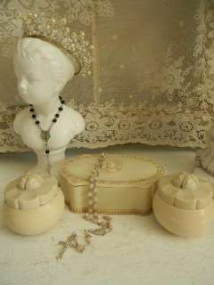  Vintage Vanity Set~Cold Cream Jars & Keepsake Box~Yardley London