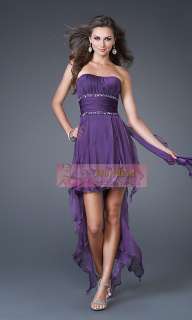 Stock Purple Evening Gown Prom Dress SZ 6 8 10 12 14 16  