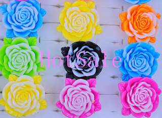 wholesale 100pcs Bicolor flower resin rings  