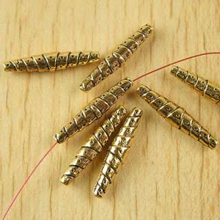 15pcs dark gold tone fold metal spacer beads h2137  