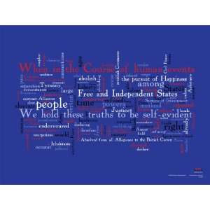    The Declaration of Independence Word Cloud Poster