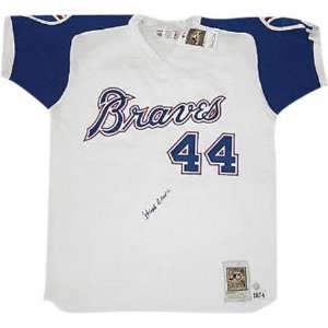  Hank Aaron Atlanta Braves Autographed Mitchell and Ness 