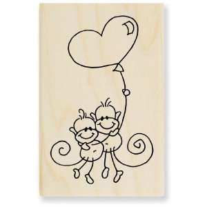     Changito Rubber Stamps By Stampendous   Wood Mounted Monkey Couple