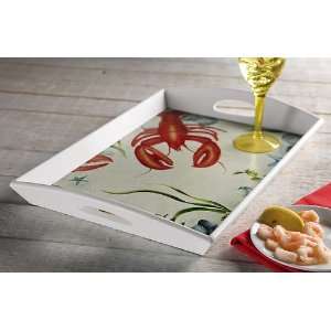  Lobster Decor Wooden Folding Tray Table 