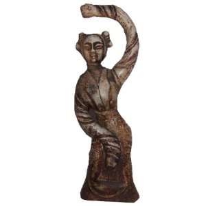  Oriental Dancing Lady Statue Asian Art Stone Sculpture 
