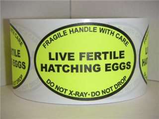 HATCHING EGGS FRAGILE DO NOT XRAY Stickers Labels  