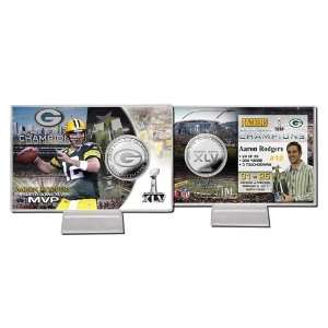  Aaron Rodgers Super Bowl 45 MVP Silver Coin Card Sports 