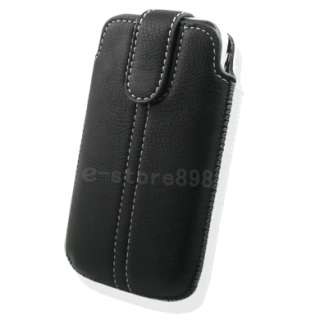 leather Case Pouch + LCD Film APPLE IPHONE 4 4G 4TH v2  