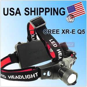 5w 18650 CREE XR E Q5 LED Zoomable Zoom Fishing Headlamp Headlight 