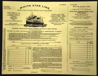   Line Third Class Steerage Titanic Tickets Lot of 50 Tickets  
