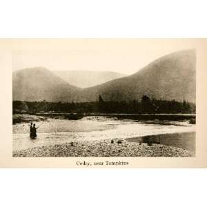   River Fishing Mountain Art   Original Photogravure