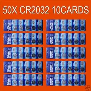 50x CR2032 BR2032 2032 3V LITHIUM BATTERIES FREESHIP  