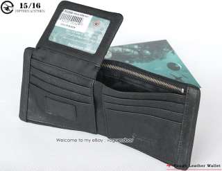 New Tough Mens Leather Black multifunctional Wallet 2066  