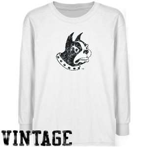 Wofford Terriers Youth White Distressed Logo Vintage T 