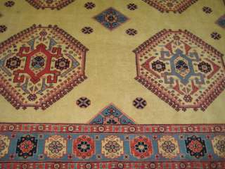 8x10 Off White Lt Blue Red Plush Hand knotted Wool Romanian Persian 