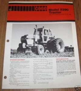 Case 2390 Tractor Features & Specifications Brochure  