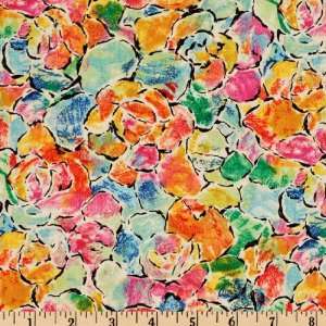  45 Wide Abstractions Outlined Floral Multi Fabric By The 