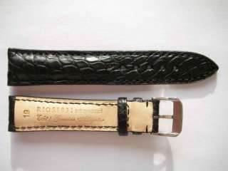 Rios1931 genuine alligator thick matt Black watch band  