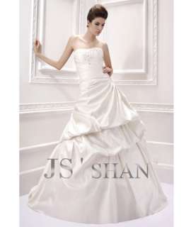 SALEJsshan Ivory Beading Layered Strapless Bridal Gown Wedding Dress 