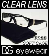 DG Designer CLEAR LENS Womens Frame GLASSES Eyeglasses  