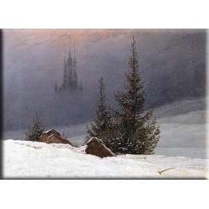  Winter Landscape with Church 16x12 Streched Canvas Art by 