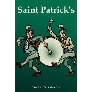  Saint Patrick   Two Harps Beat as One by Unknown 12x18 