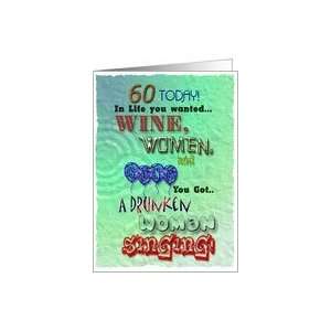  Wine women and song 60th birthday card Card Toys & Games