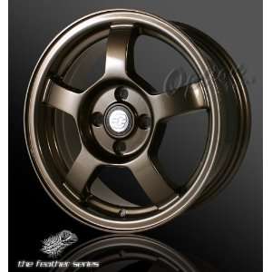  5 Spoke Racing Wheel Bronze JDM Style Rim 15 Inch 4x100 