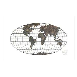  Large Metal Cut Out World Map Wall Decor
