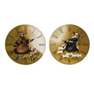  Dames with Dogs Clocks   Set of 2