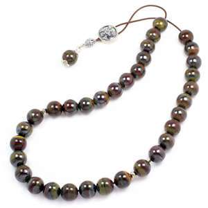 Worry Beads ~ Komboloi ~ Brown Red EARTHY HEMATITE Gemstone   33 Beads 