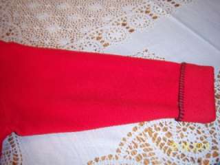 GORGEOUS RED WITH DESIGN, LONG SLEEVES WITH TRIM, FLANNEL LIKE COAT BY 