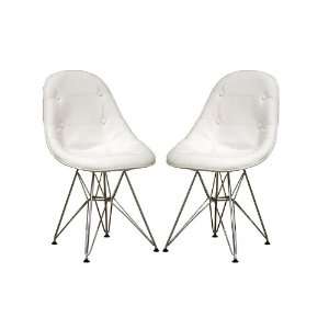  Wholesale Interiors Ami Modern White Faux Leather Side 