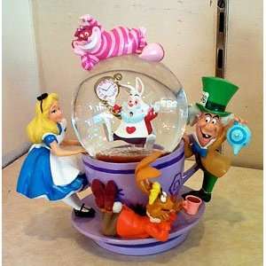  Disney Alice in Wonderland Spinning Snowglobe NEW 