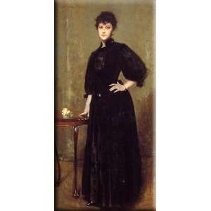  Lady in Black 15x30 Streched Canvas Art by Chase, William 