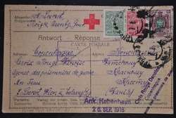 RUSSIA 1918, 40 Kop on Red CROSS POW Card Domaschirowo to Wife/Austria 