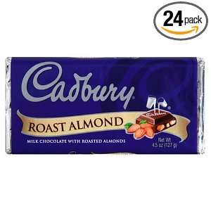 Cadbury Dairy Milk Chocolate Bar, Roast Almond, 4 Ounce Bars (Pack of 