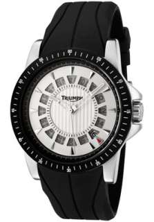 Triumph Motorcycles Watch 3060 02 Mens White Dial Black Silicon 