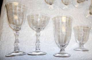   FOSTORIA NAVARRE CRYSTAL ETCHED GLASS 3 5/8 OYSTER COCKTAIL  