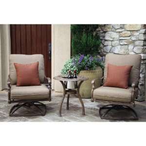 Florence Cast Aluminum Outdoor Patio Swivel Rocker Club Chairs And End 