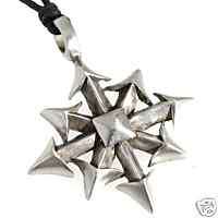 30I Silver PEWTER Magic CHAOS STAR Pendant NECKLACE  