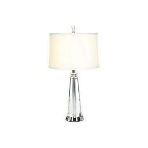  Jeff Lewis 24 high Crystal Pillar Table Lamp w/Fabric 