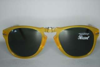 NEW PERSOL 714 FOLDING Sunglasses 204/31 54mm Crystal yellow $360 